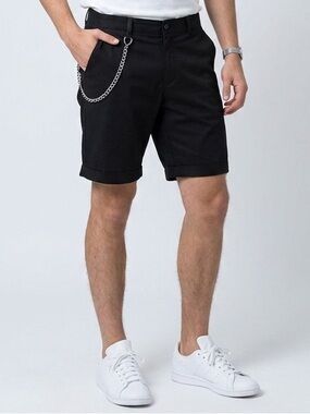 135 RUDSAK Men's Chainlink Bermuda Cuffed Hem Shorts - Black, Sz 36